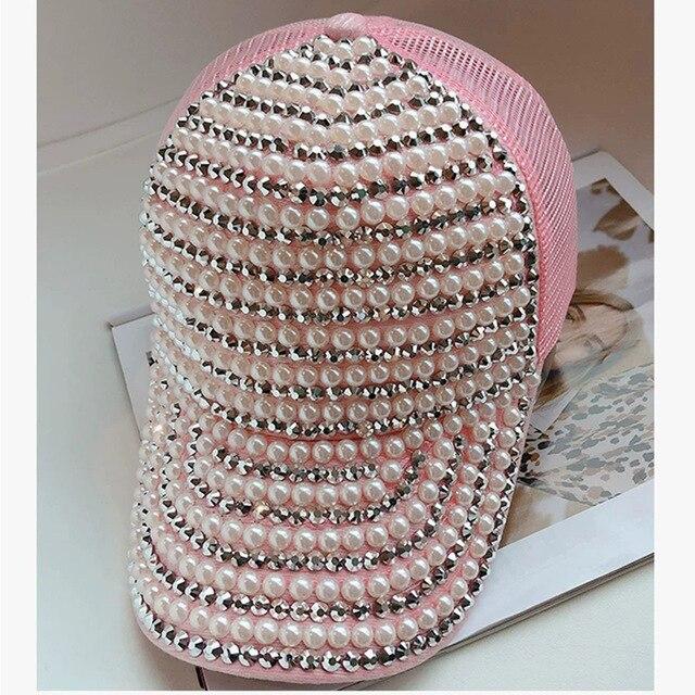 Fc Pearl Rhinestone Fashion Baseball Cap