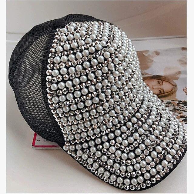Fc Pearl Rhinestone Fashion Baseball Cap