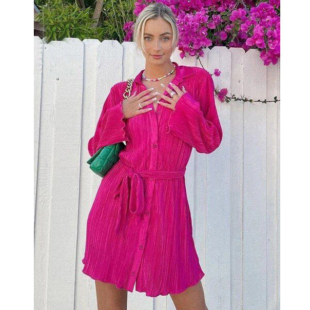 Fc Breasted Shirt Dress pink