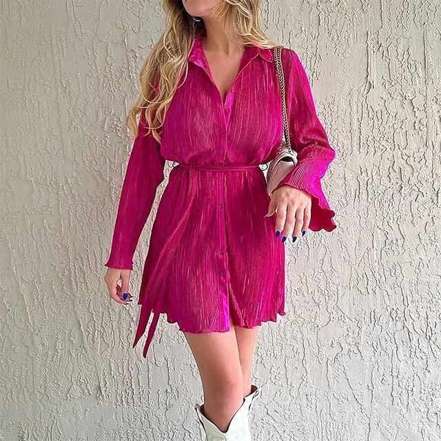 Fc Breasted Shirt Dress pink