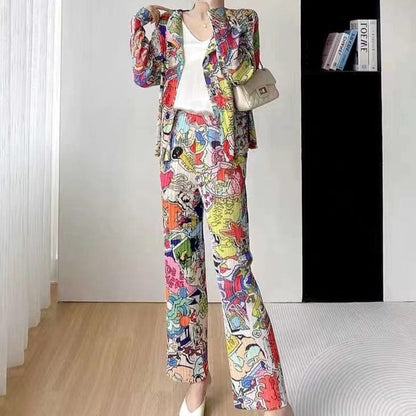 Fc Graphic Print Pleated Blazer