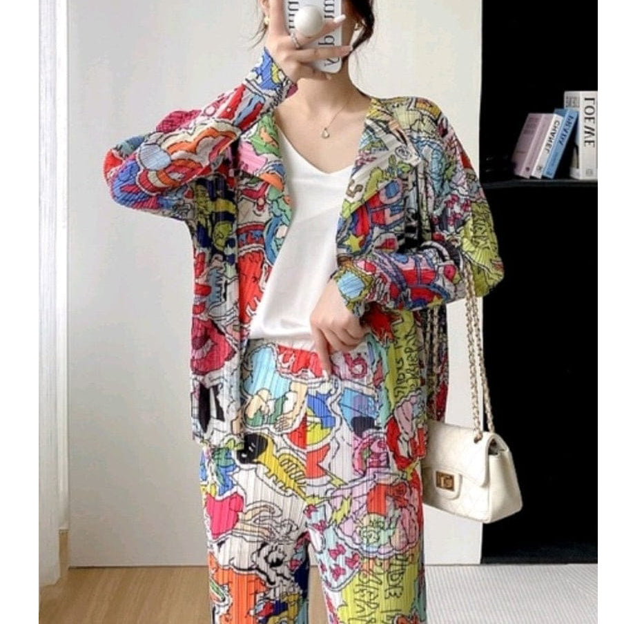 Fc Graphic Print Pleated Blazer