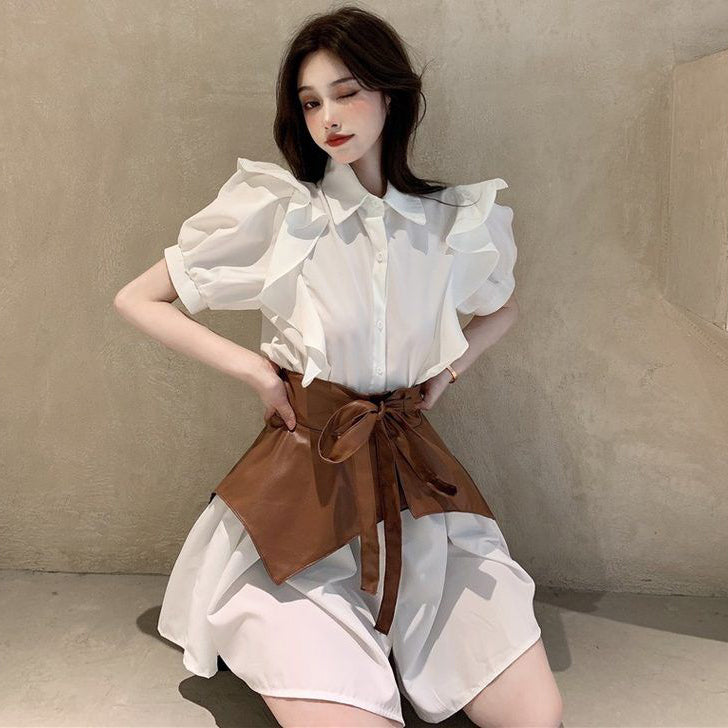 Fc Korean Style Slim Agaric Shirt Dress