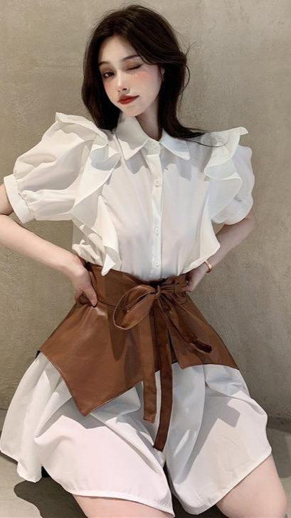 Fc Korean Style Slim Agaric Shirt Dress