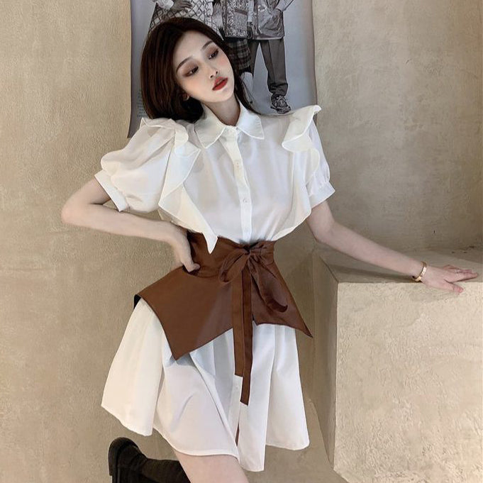 Fc Korean Style Slim Agaric Shirt Dress