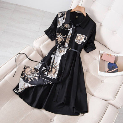 Fc Print Pattern Long-Sleeve Dress