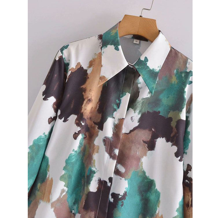 Fc Satin Shirt With Tie- Dye