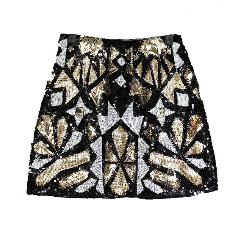 Fc Beaded Sequin Skirt Light Luxury Graphic