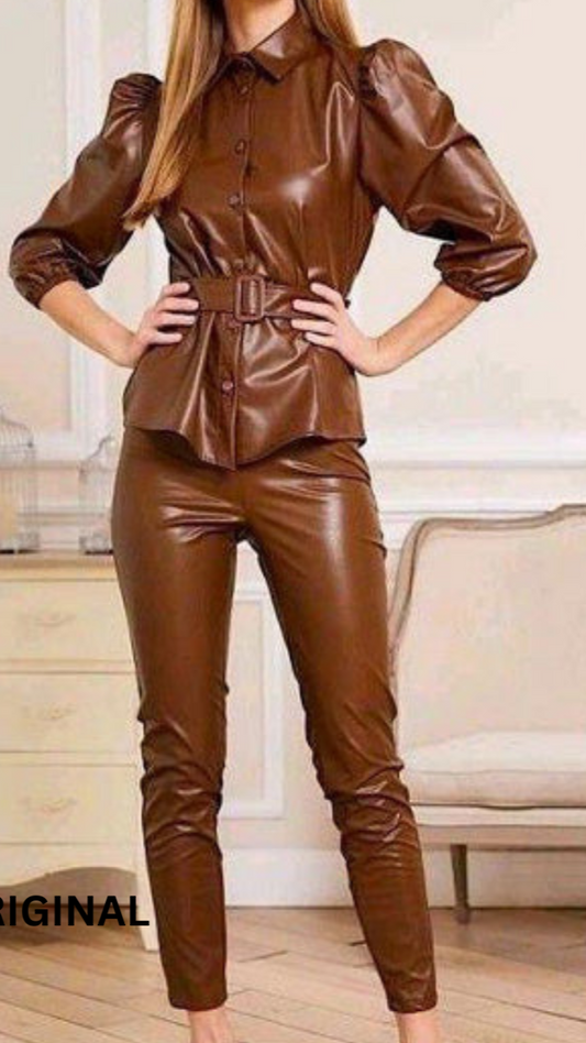 2pc PU Leather Co- Ord Set