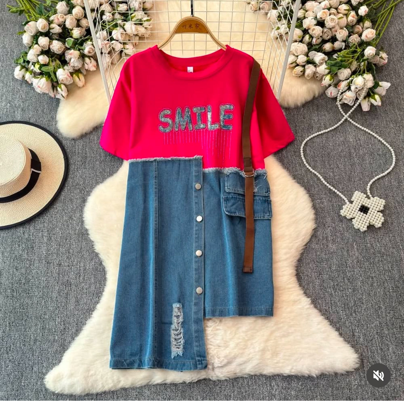 Women's Fashion Denim Stitching Dress FC1140