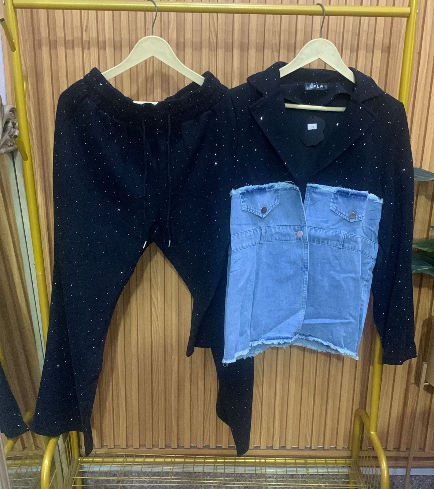 Half Denim Shirt And Pant Coord Set FC1906