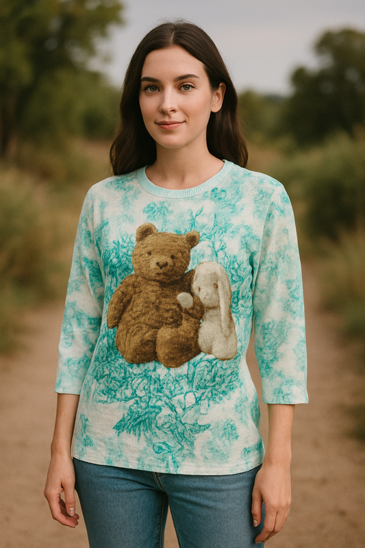 Teddy With Rabbit Printed Top FC1211