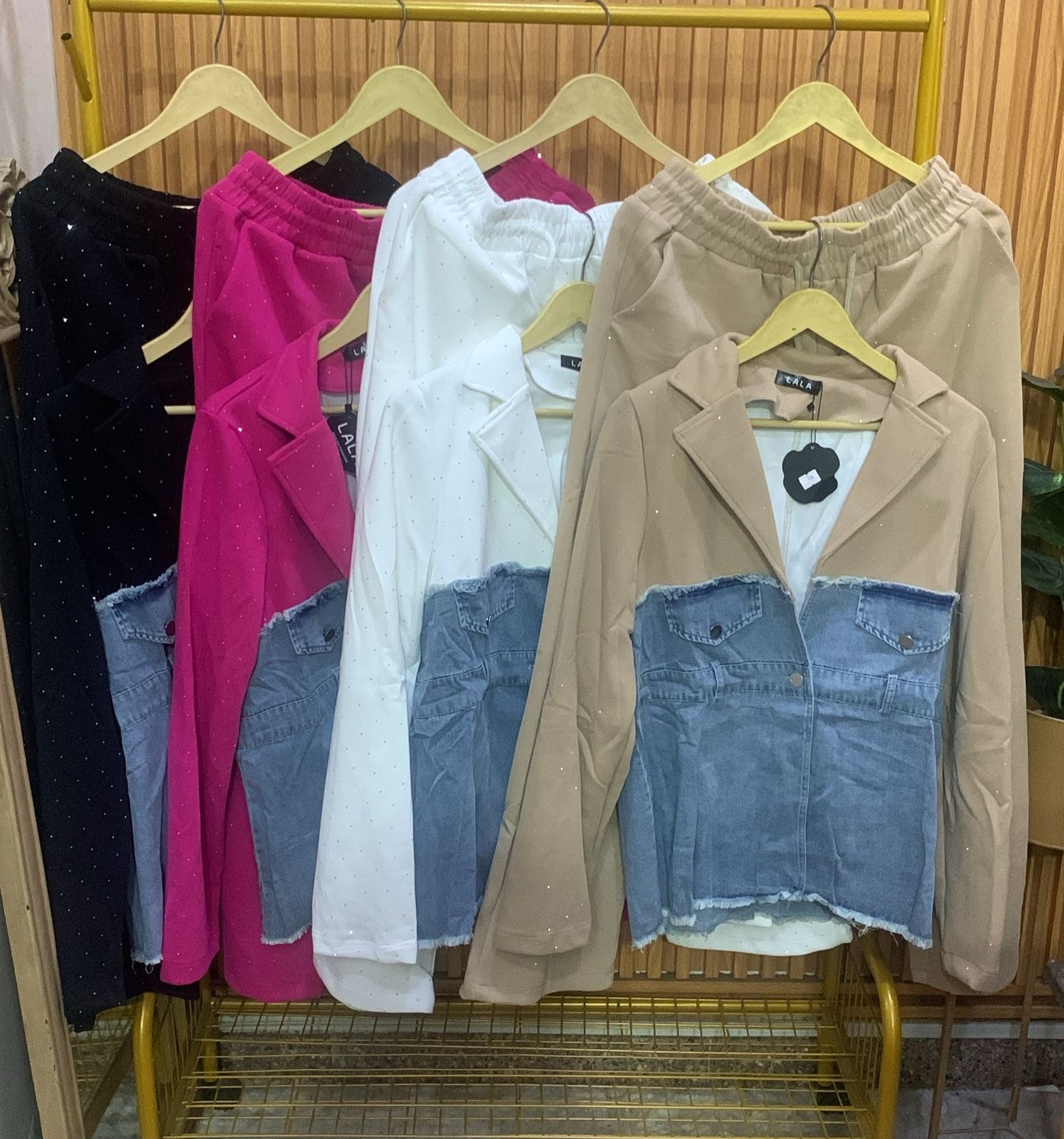 Half Denim Shirt And Pant Coord Set FC1906