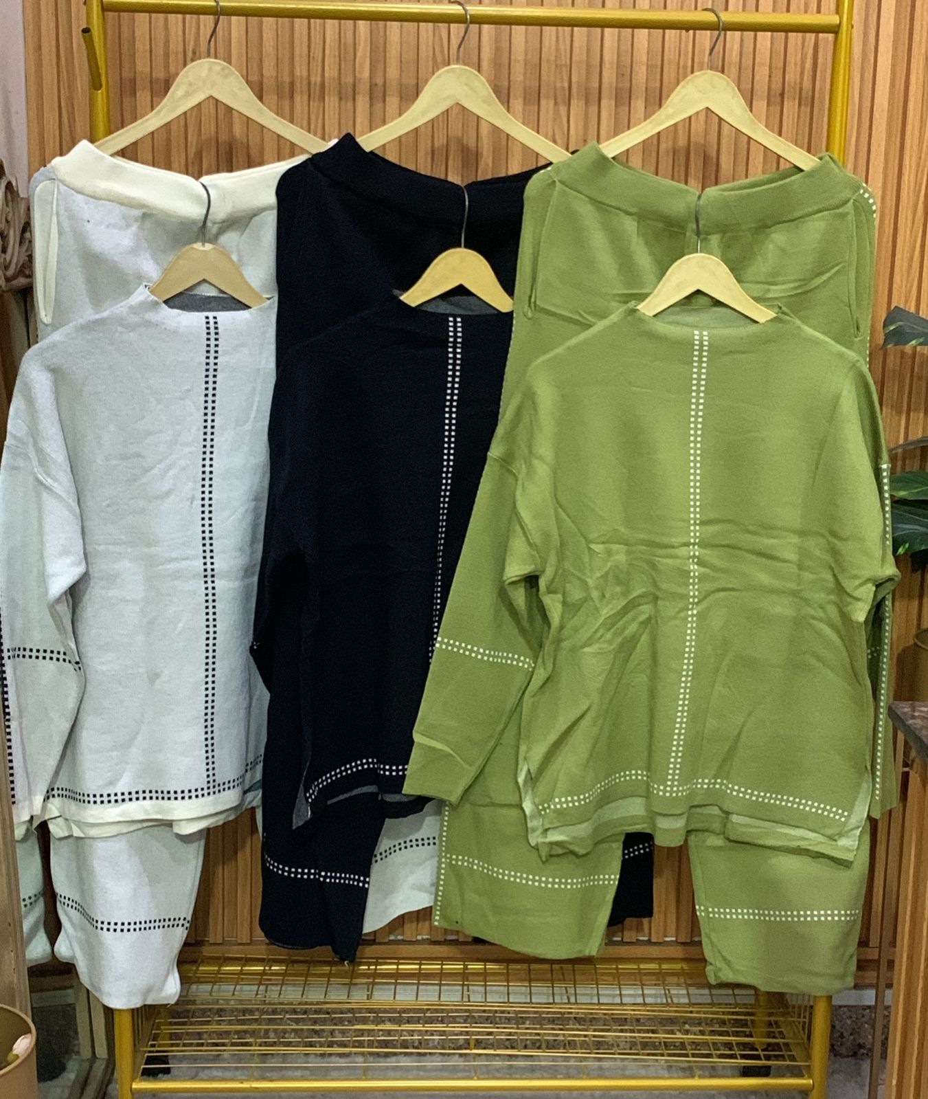 White Line Knitted Winter Coord Set FC1572