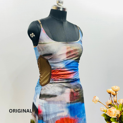 Abstract Tie Dye Maxi Dress