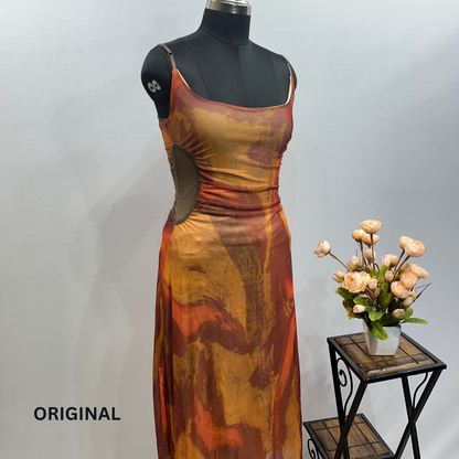 Abstract Tie Dye Maxi Dress