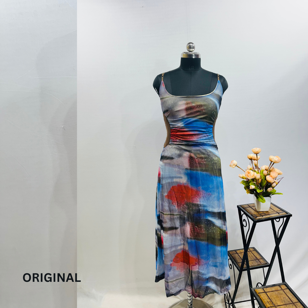 Abstract Tie Dye Maxi Dress