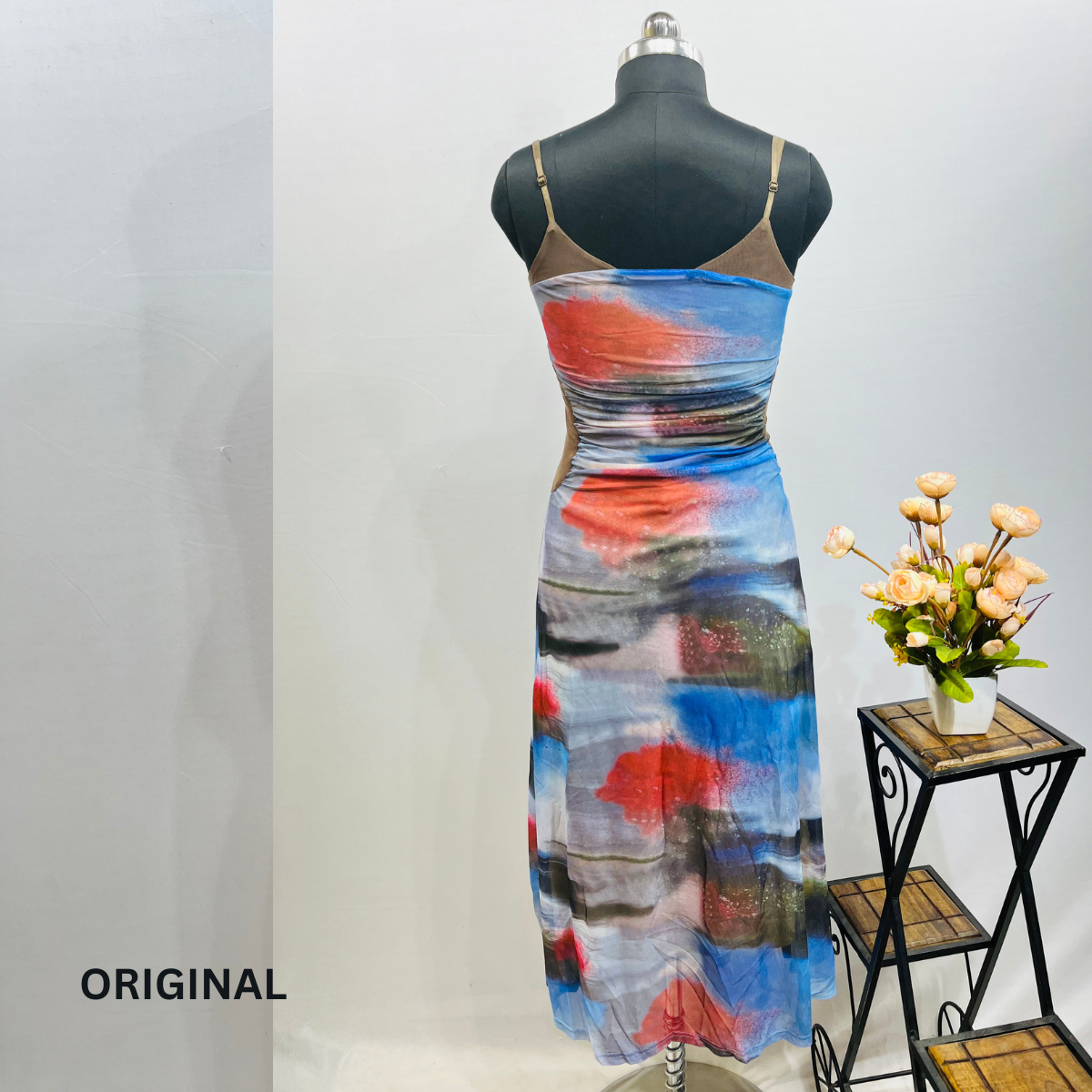 Abstract Tie Dye Maxi Dress