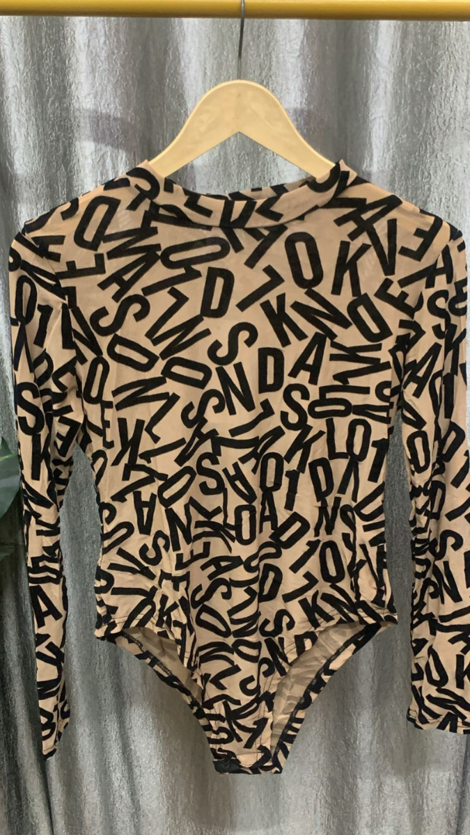 Alphabet Designed See Through Bodysuit FC2234