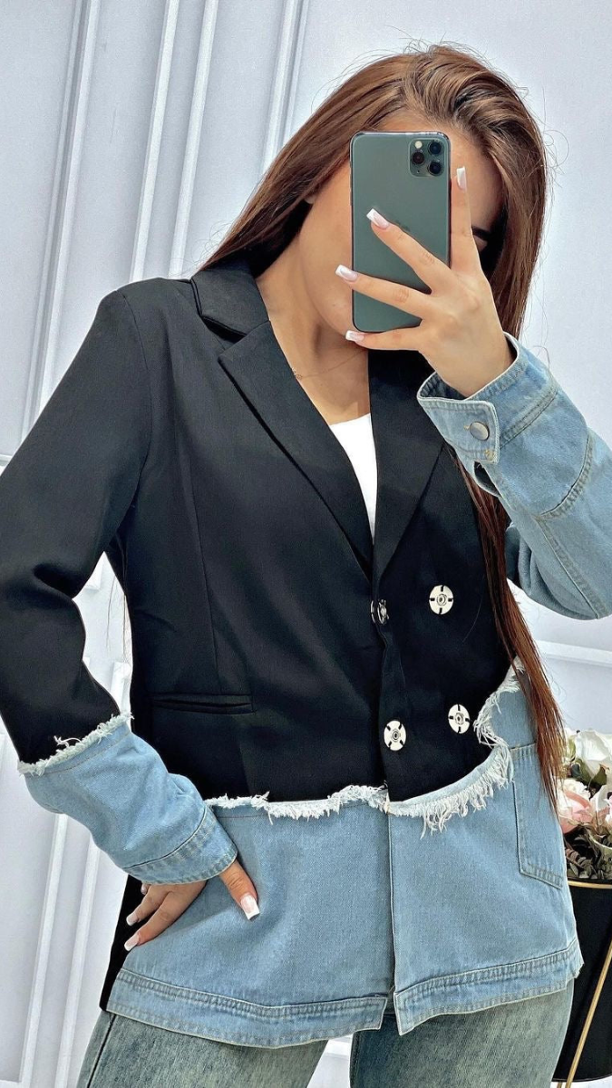 Asymmetric Denim Blazer FC1621