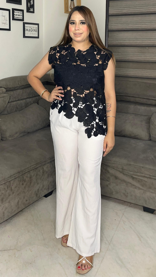 Beautiful Crochet Uneven End Top FC1800