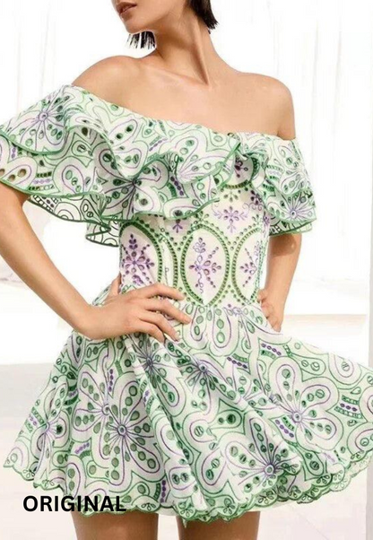 Beautiful Embroidery Short Dress