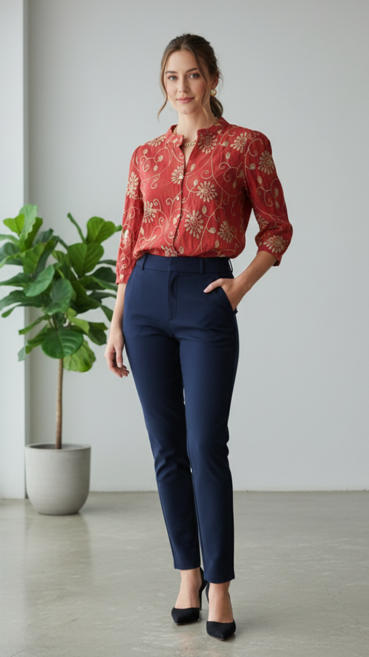 Beautiful Floral Embroidery Shirt FC2209
