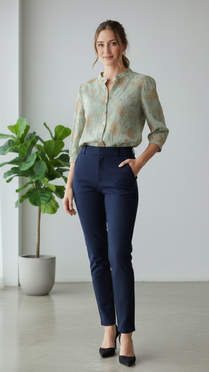 Beautiful Floral Embroidery Shirt FC2209