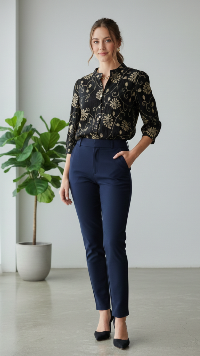 Beautiful Floral Embroidery Shirt FC2209