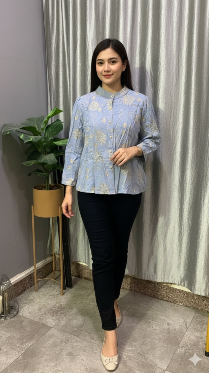 Beautiful Floral Embroidery Shirt FC2209