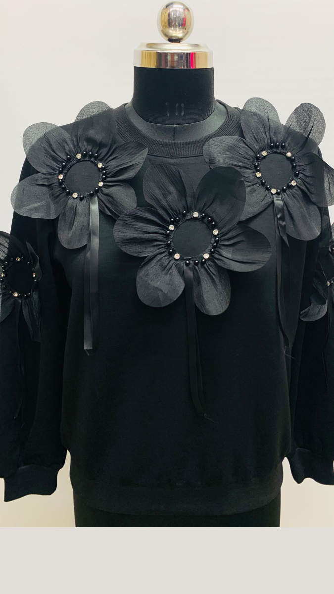 Beautiful Flower Embedded Winter Top FC1585