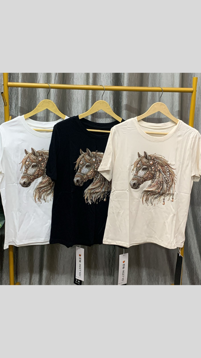 Beautiful Horse Printed Half Sleeve T-Shirt FC2470