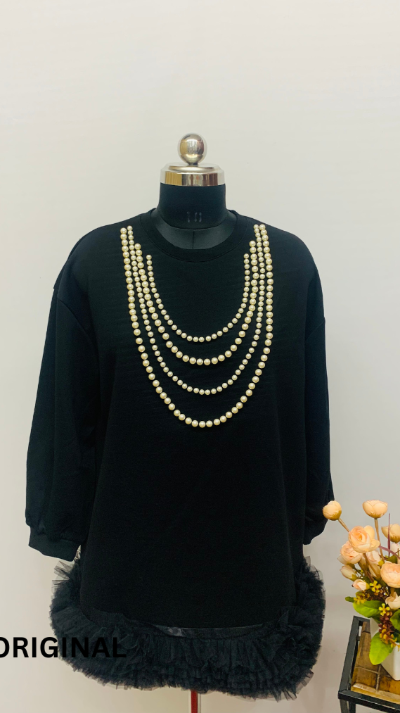 Beautiful Pearl Design Winter Dress