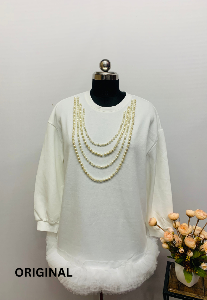 Beautiful Pearl Design Winter Dress