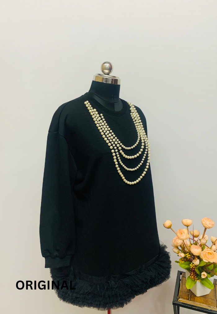 Beautiful Pearl Design Winter Dress