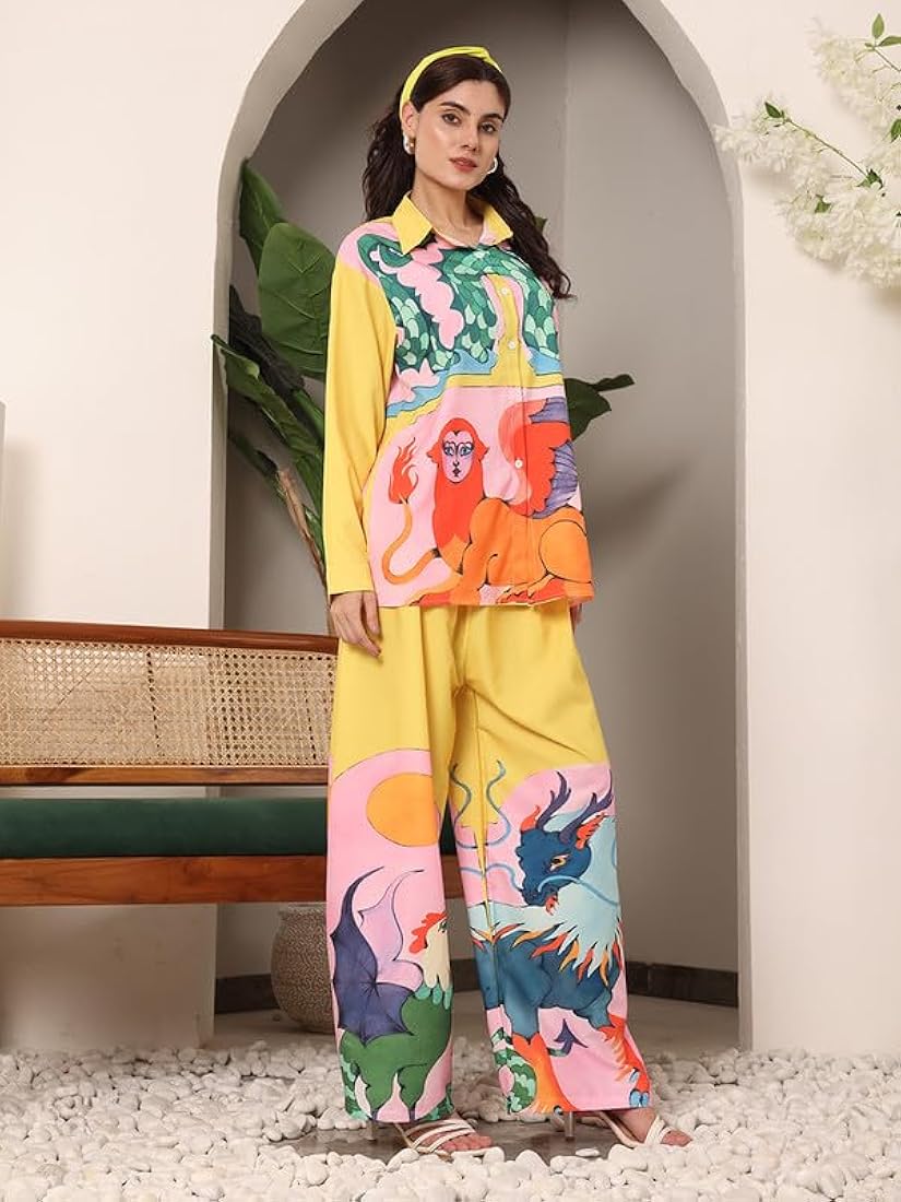 Beautiful Printed Colorful Co- Ord Set FC1046