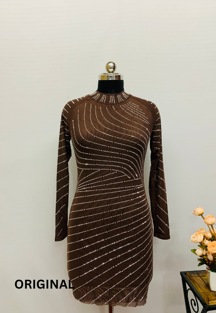 Beautiful Rhinestone Embedded Dress