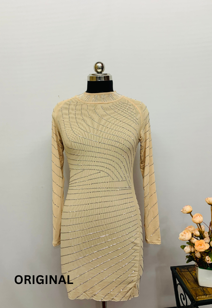 Beautiful Rhinestone Embedded Dress