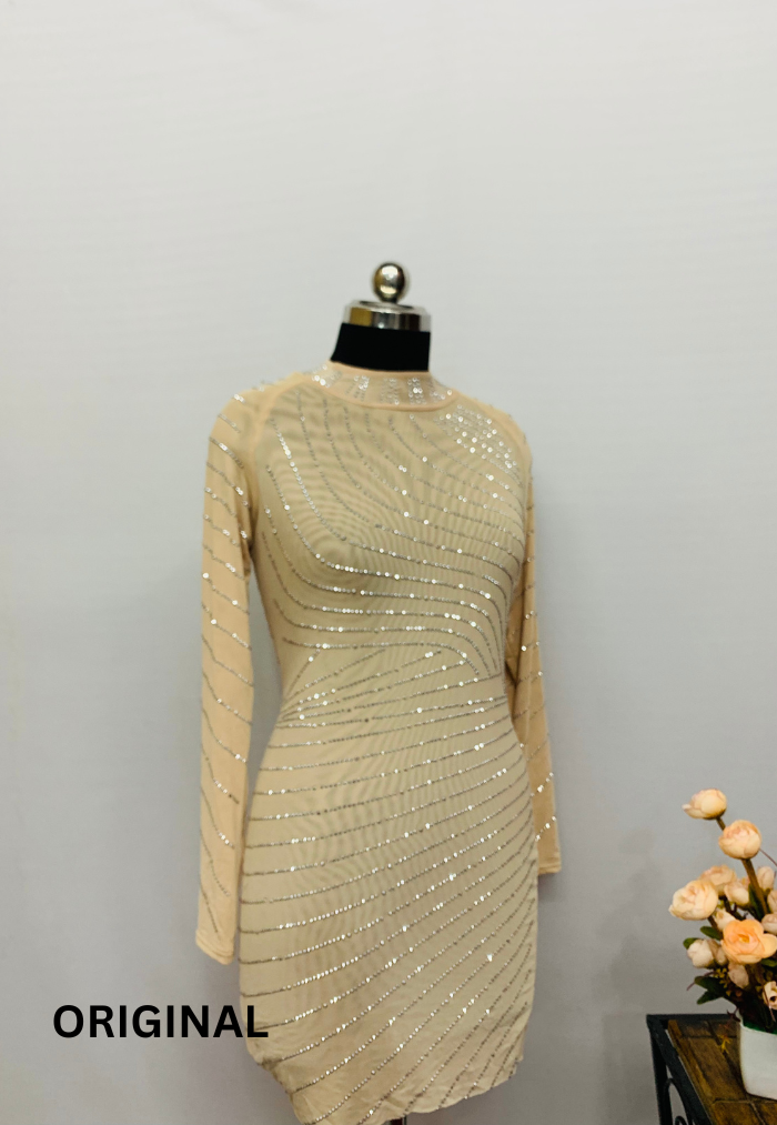 Beautiful Rhinestone Embedded Dress