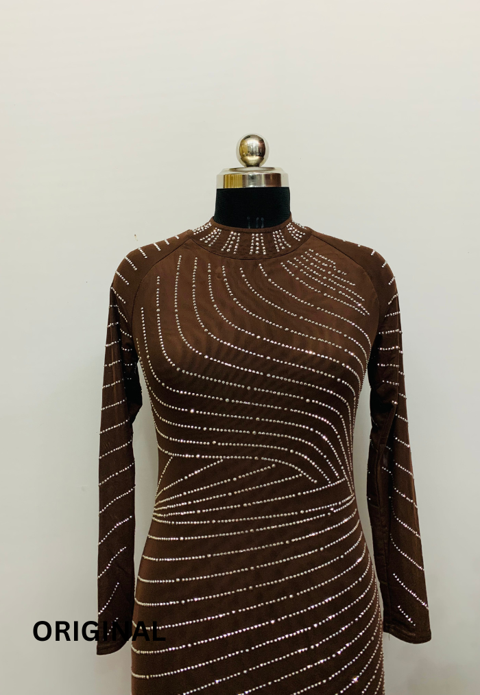 Beautiful Rhinestone Embedded Dress