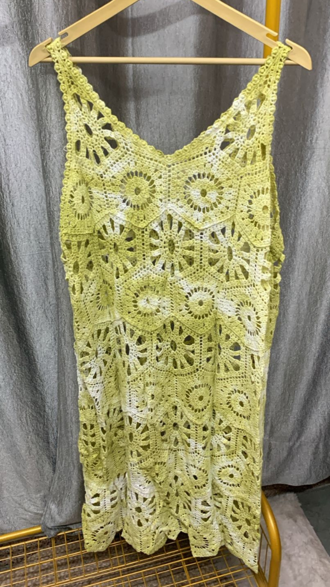 Beautiful Strap Sleeve Crochet Mini Dress FC2263