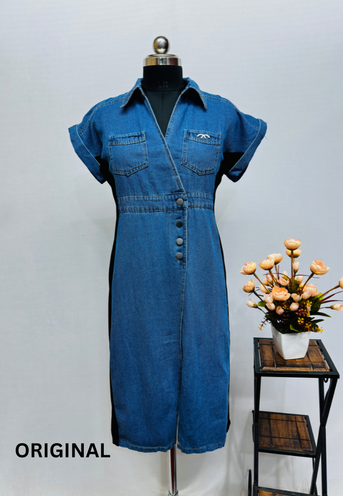 Beautiful Denim Dress With Front Pockets