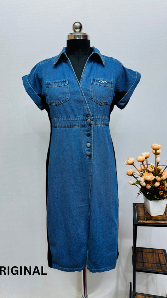 Beautiful Denim Dress With Front Pockets