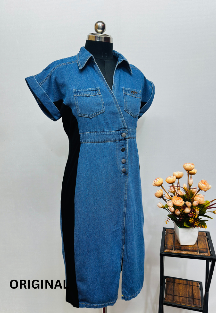 Beautiful Denim Dress With Front Pockets