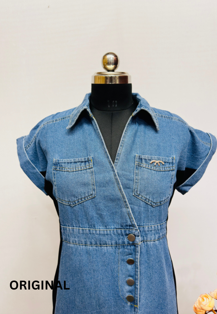 Beautiful Denim Dress With Front Pockets