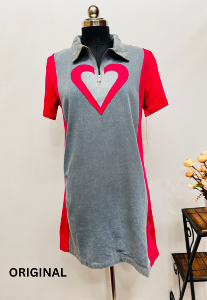 Beautiful Denim Heart Dress FC413