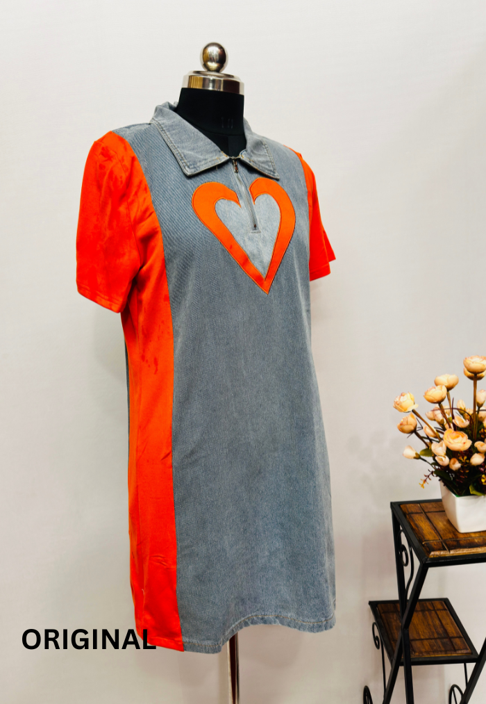 Beautiful Denim Heart Dress FC413