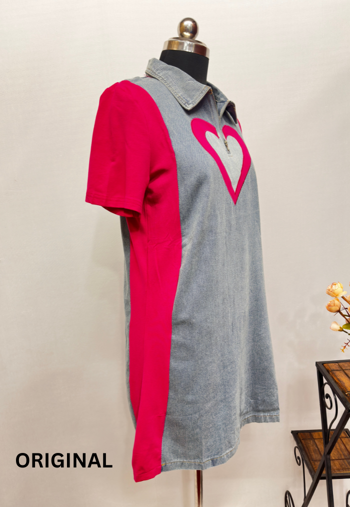 Beautiful Denim Heart Dress FC413