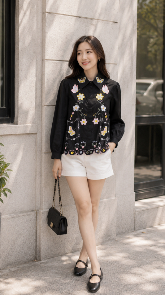 Beautiful Embroidery Designed Shirt FC2472