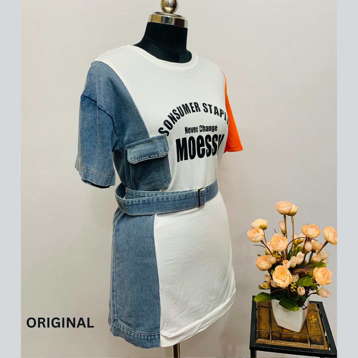 Beautiful Hosiery Denim Dress With Belt